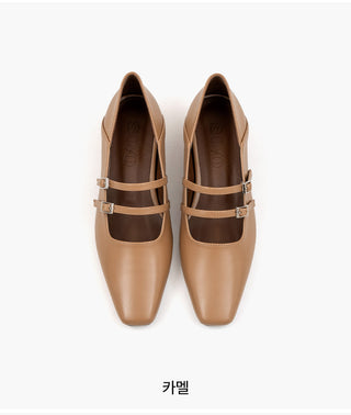 Frampt Double Strap Flats 2cm