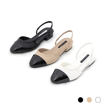 Clippin Cap-toe Combination Flats 2cm Slingback