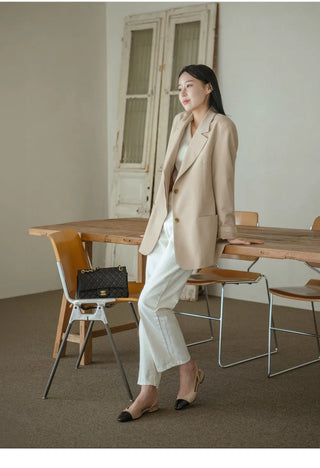 Clippin Cap-toe Combination Flats 2cm Slingback
