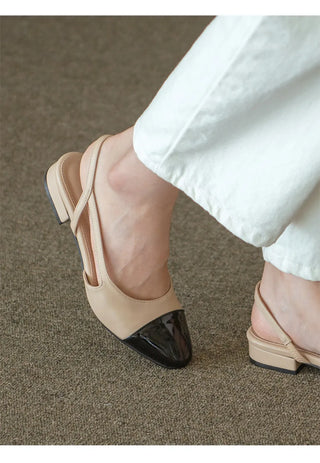 Clippin Cap-toe Combination Flats 2cm Slingback