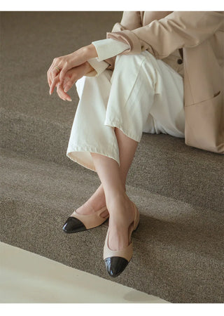 Clippin Cap-toe Combination Flats 2cm Slingback