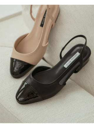Clippin Cap-toe Combination Flats 2cm Slingback
