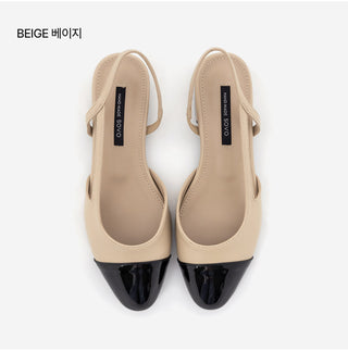 Clippin Cap-toe Combination Flats 2cm Slingback