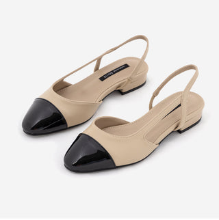 Clippin Cap-toe Combination Flats 2cm Slingback