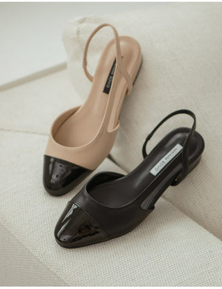 Clippin Cap-toe Combination Flats 2cm Slingback