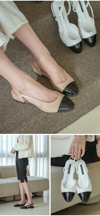 Clippin Cap-toe Combination Flats 2cm Slingback