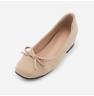 Brenton Square Ribbon Flat Shoes 1cm