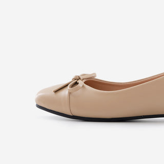Brenton Square Ribbon Flat Shoes 1cm