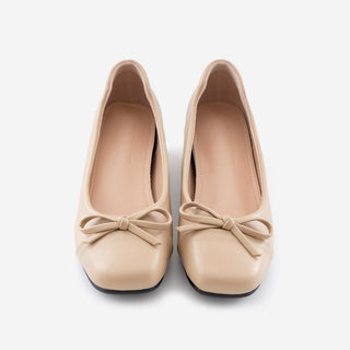 Brenton Square Ribbon Flat Shoes 1cm