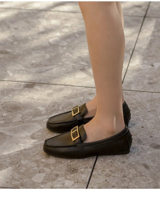 Comforton Cowhide Flats Loafers 1cm