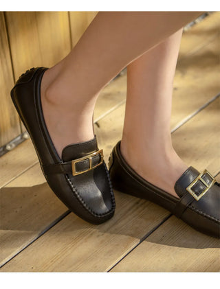 Comforton Cowhide Flats Loafers 1cm