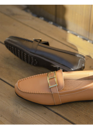 Comforton Cowhide Flats Loafers 1cm