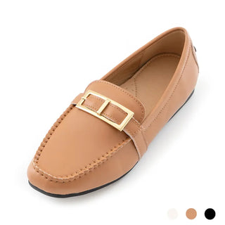 Comforton Cowhide Flats Loafers 1cm