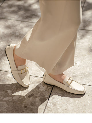 Comforton Cowhide Flats Loafers 1cm