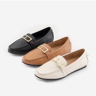 Comforton Cowhide Flats Loafers 1cm