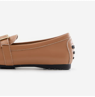 Comforton Cowhide Flats Loafers 1cm