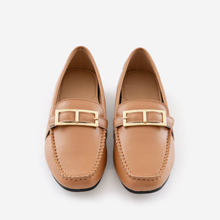 Comforton Cowhide Flats Loafers 1cm