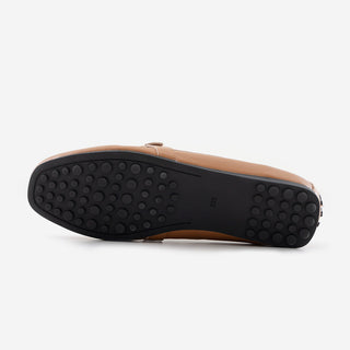 Comforton Cowhide Flats Loafers 1cm