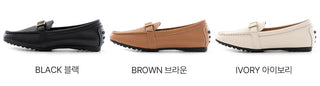 Comforton Cowhide Flats Loafers 1cm