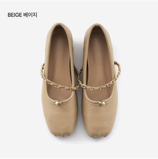 Circled Gold Chain Hidden Heel Flats 1cm