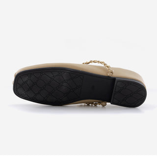 Circled Gold Chain Hidden Heel Flats 1cm