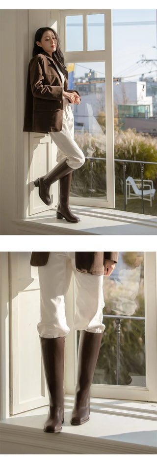 BEST  Boot Width++SIZE Le Ar Square Basic Long Boots 5cm