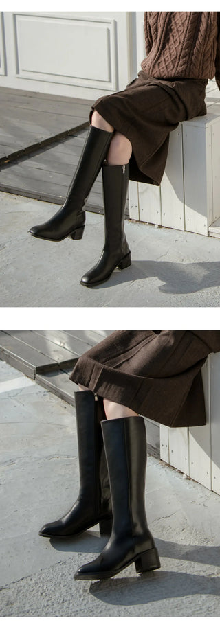 BEST  Boot Width++SIZE Le Ar Square Basic Long Boots 5cm