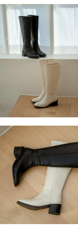 BEST  Boot Width++SIZE Le Ar Square Basic Long Boots 5cm