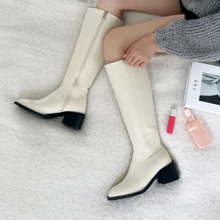 BEST  Boot Width++SIZE Le Ar Square Basic Long Boots 5cm