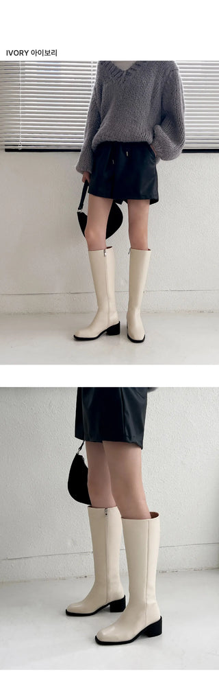 BEST  Boot Width++SIZE Le Ar Square Basic Long Boots 5cm