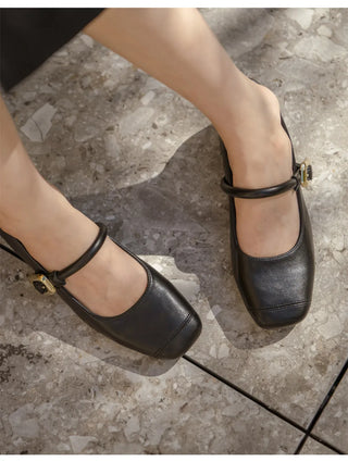 Martinpool Mary Jane Wedge Shoes 1cm