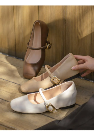 Martinpool Mary Jane Wedge Shoes 1cm