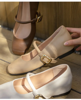 Martinpool Mary Jane Wedge Shoes 1cm