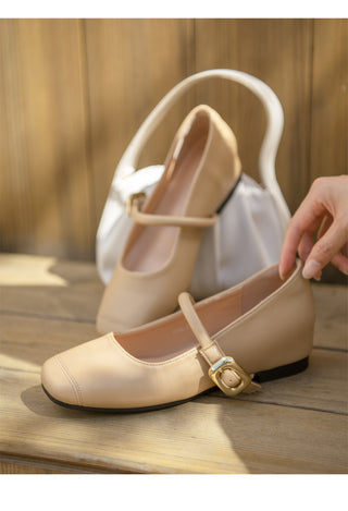Martinpool Mary Jane Wedge Shoes 1cm