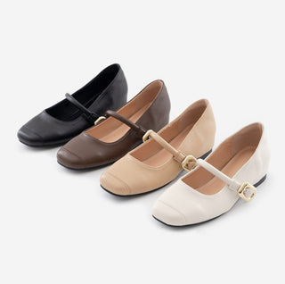 Martinpool Mary Jane Wedge Shoes 1cm