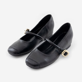 Martinpool Mary Jane Wedge Shoes 1cm