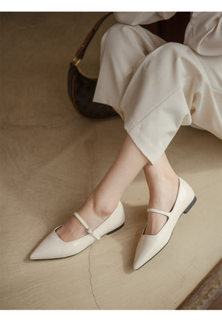 Sequins Stiletto Mary Jane Flat Shoes 1cm