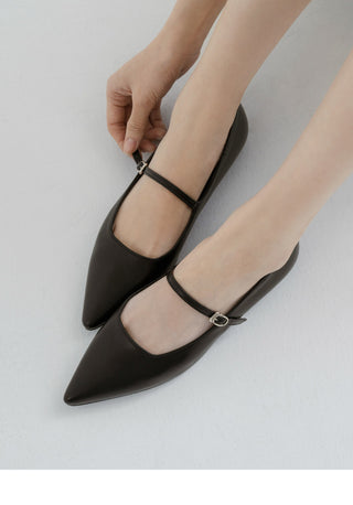 Sequins Stiletto Mary Jane Flat Shoes 1cm
