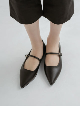 Sequins Stiletto Mary Jane Flat Shoes 1cm
