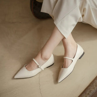 Sequins Stiletto Mary Jane Flat Shoes 1cm