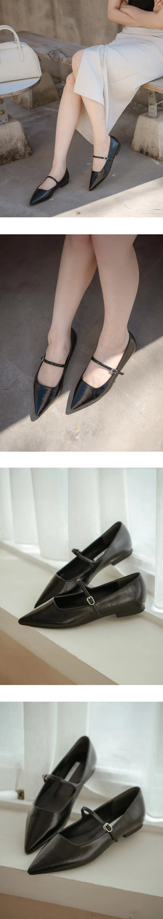 Sequins Stiletto Mary Jane Flat Shoes 1cm