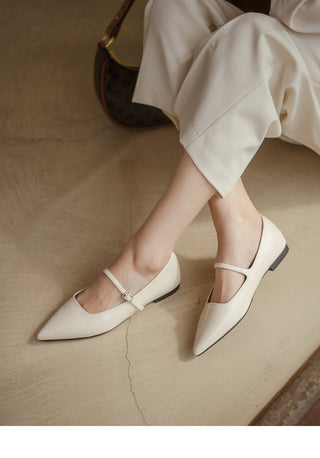 Sequins Stiletto Mary Jane Flat Shoes 1cm