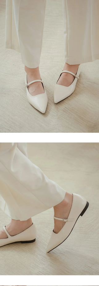 Sequins Stiletto Mary Jane Flat Shoes 1cm