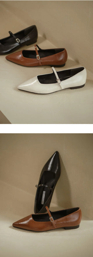 Sequins Stiletto Mary Jane Flat Shoes 1cm
