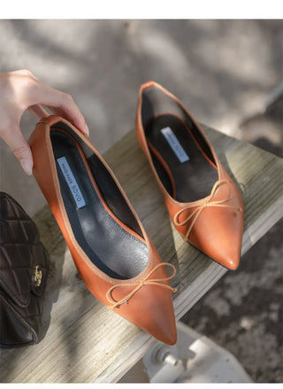 Pisa stiletto ribbon flat shoes 2cm