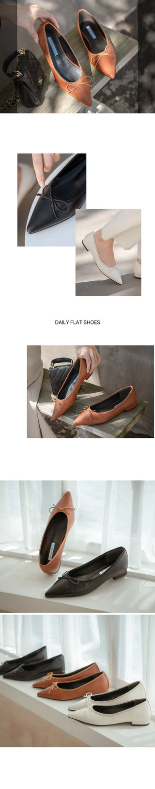 Pisa stiletto ribbon flat shoes 2cm