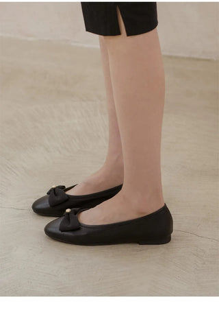 Lentic Ribbon Basic Flat Shoes 1cm