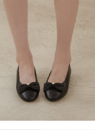 Lentic Ribbon Basic Flat Shoes 1cm