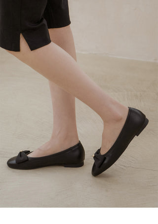 Lentic Ribbon Basic Flat Shoes 1cm