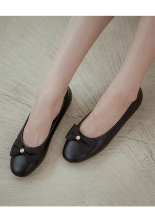 Lentic Ribbon Basic Flat Shoes 1cm